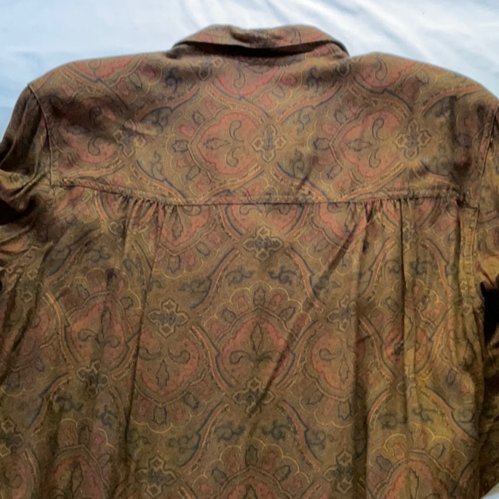 Vintage LizSport Paisley Button Down Blouse - Picture 9 of 9